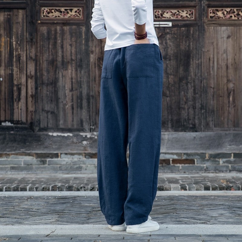 Fleece-Lined Solid Color Casual Lantern Pants