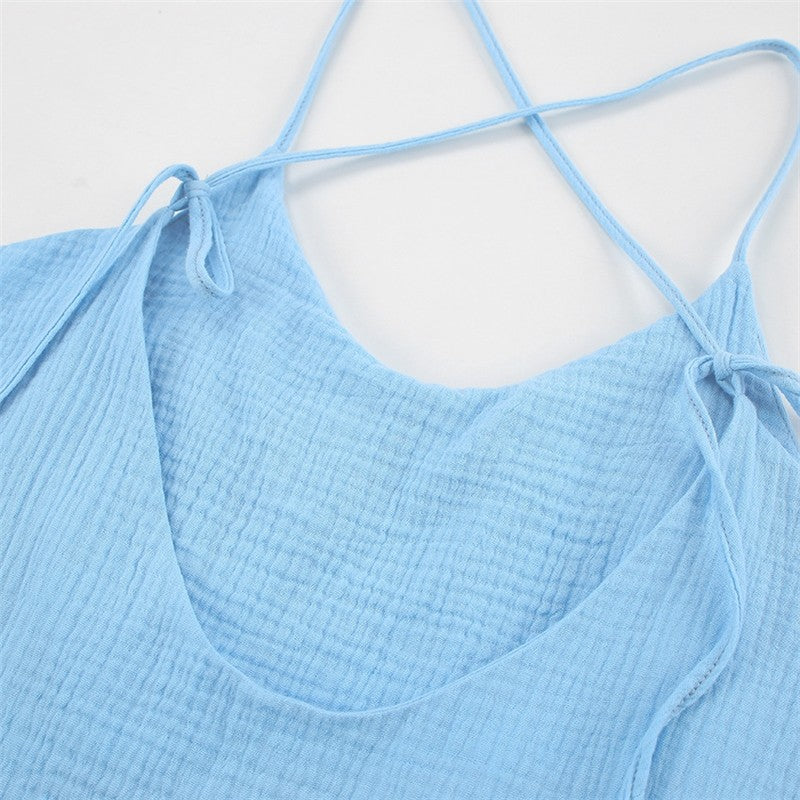 Elegant Backless Nightgown with Loose Fit and Spaghetti Straps