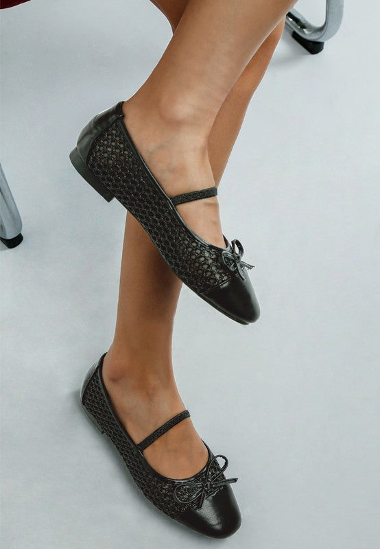 Omela Woven Bow Detail Ballerinas