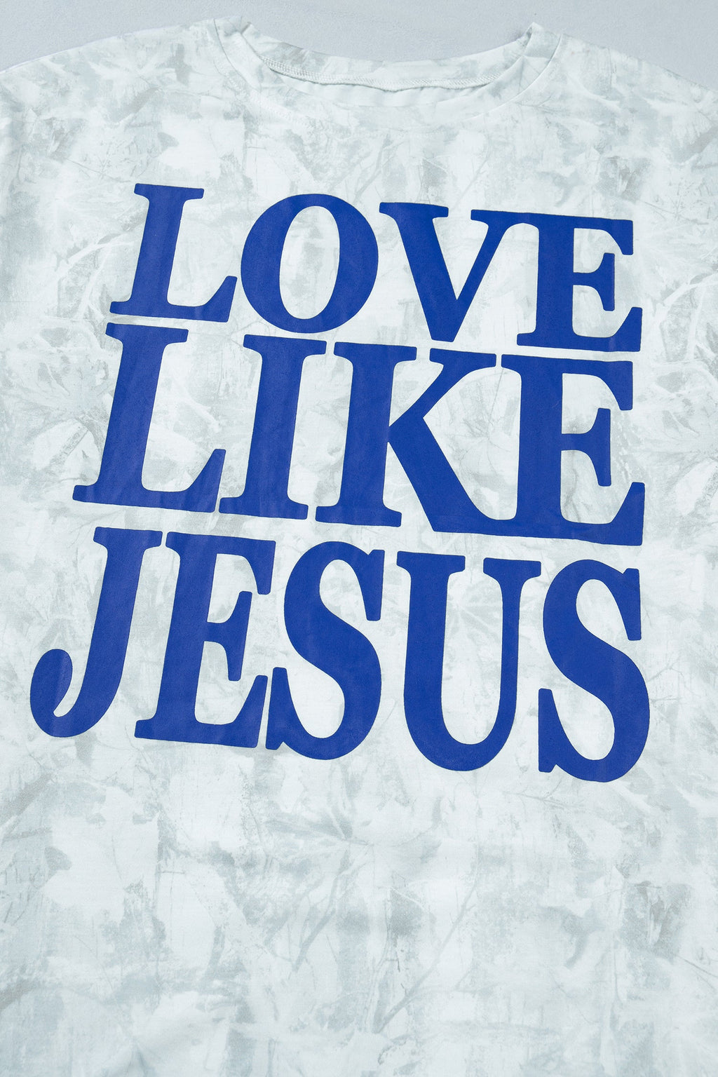 Gray Love Like Jesus Camouflage Oversized T Shirt