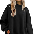 Sure! Here is an optimized title for your clothing product in English:

"Cozy Round Neck Batwing Sleeve Knit Swe