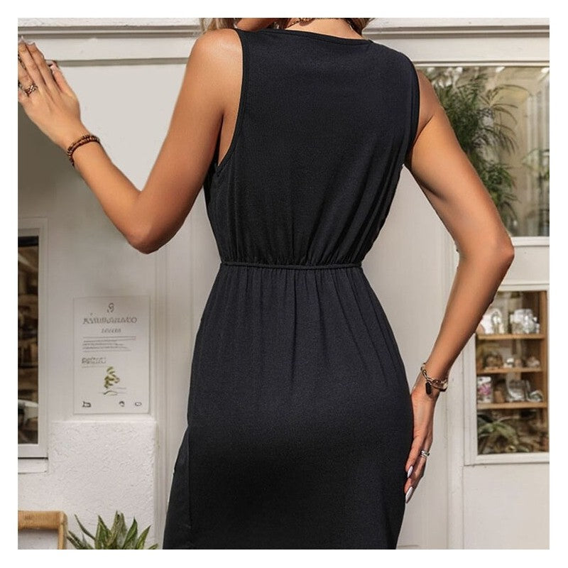 Stylish Black Bodycon Dress with Irregular Hemline
