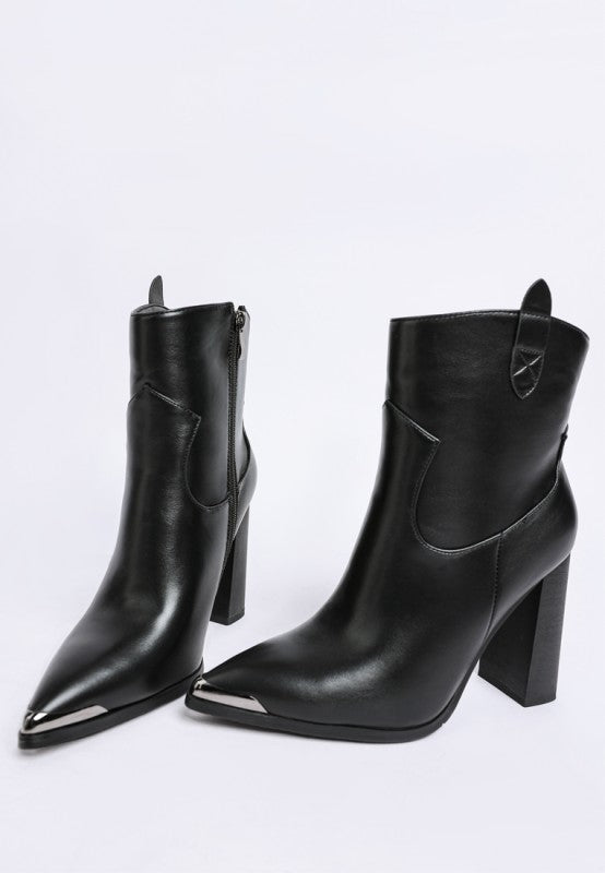 Hatter Pointed Toe Faux Leather Boots