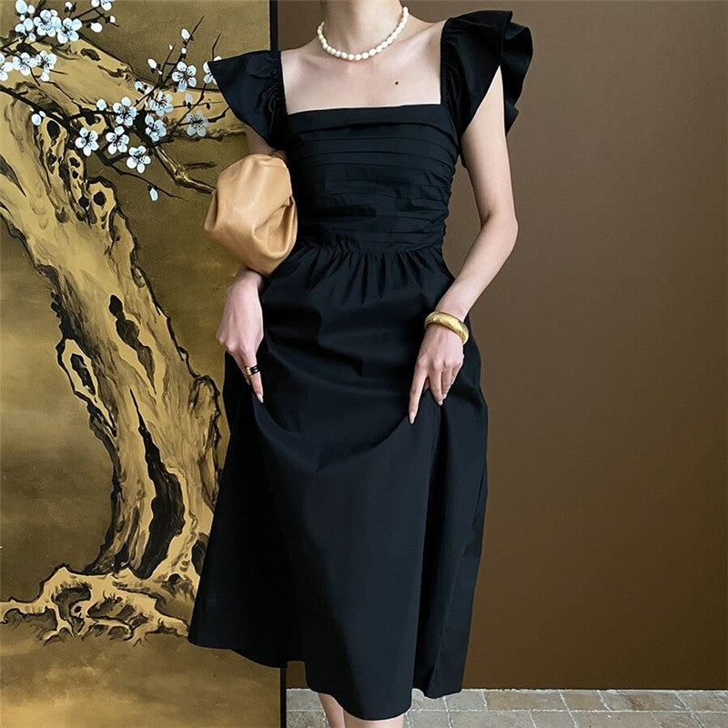 Square Neck Bell Sleeve Bodycon Dress