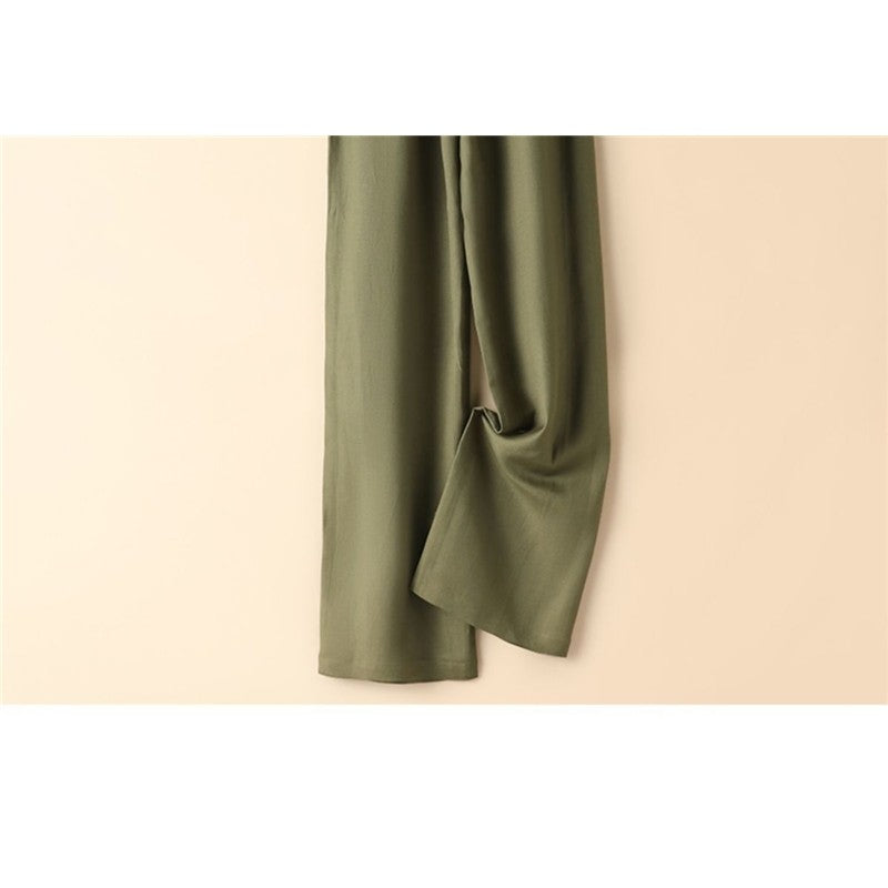 Women's High-Waisted Loose Cotton And Hemp Wide-Leg Casual Straight Pants