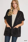 Open Front Knit Cardigan with Front Pockets