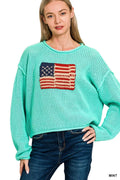 American Flag Crew Neck Sweater