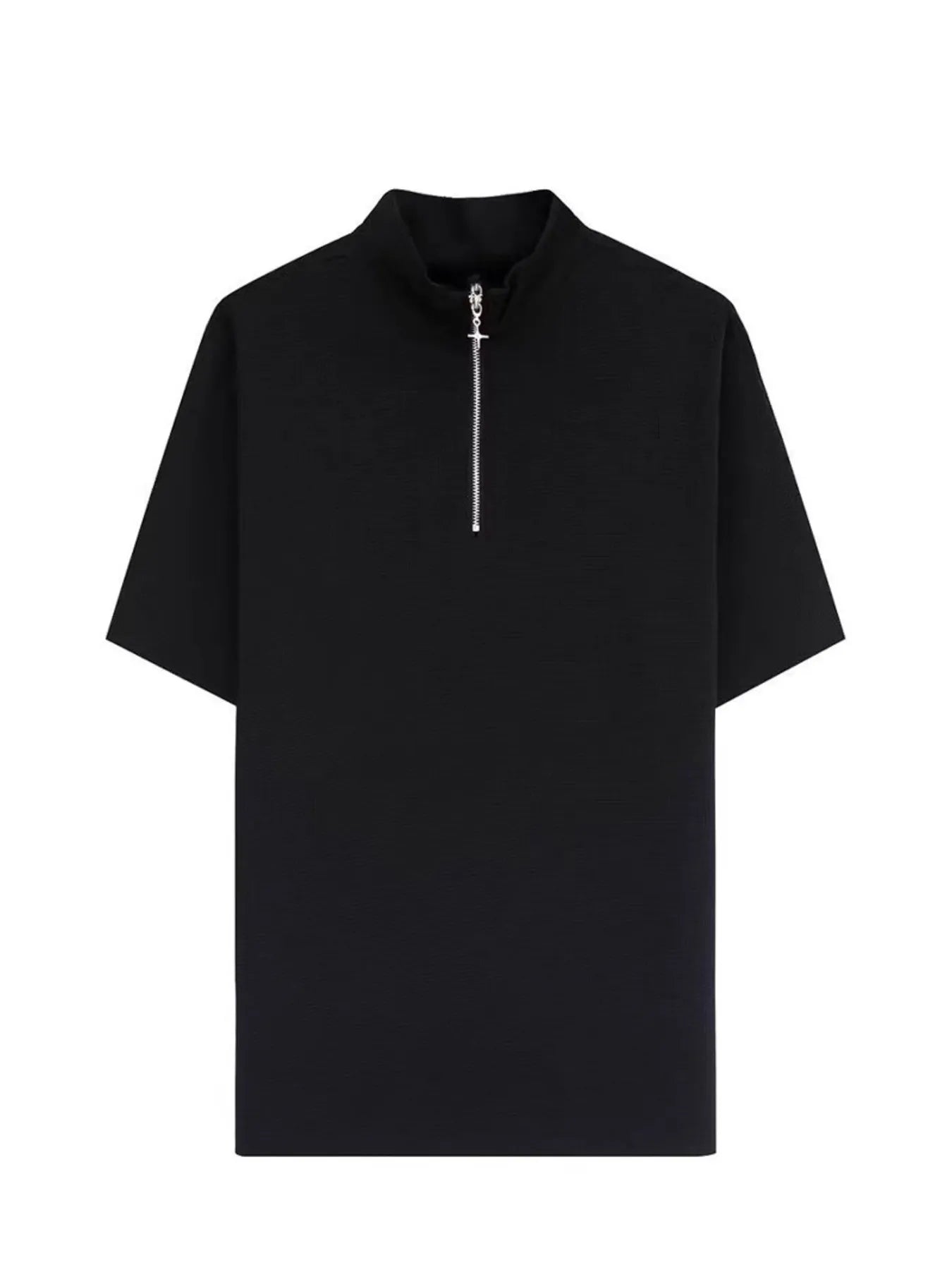 Men's Plus Size Casual Half Zip Short Sleeve Polo
