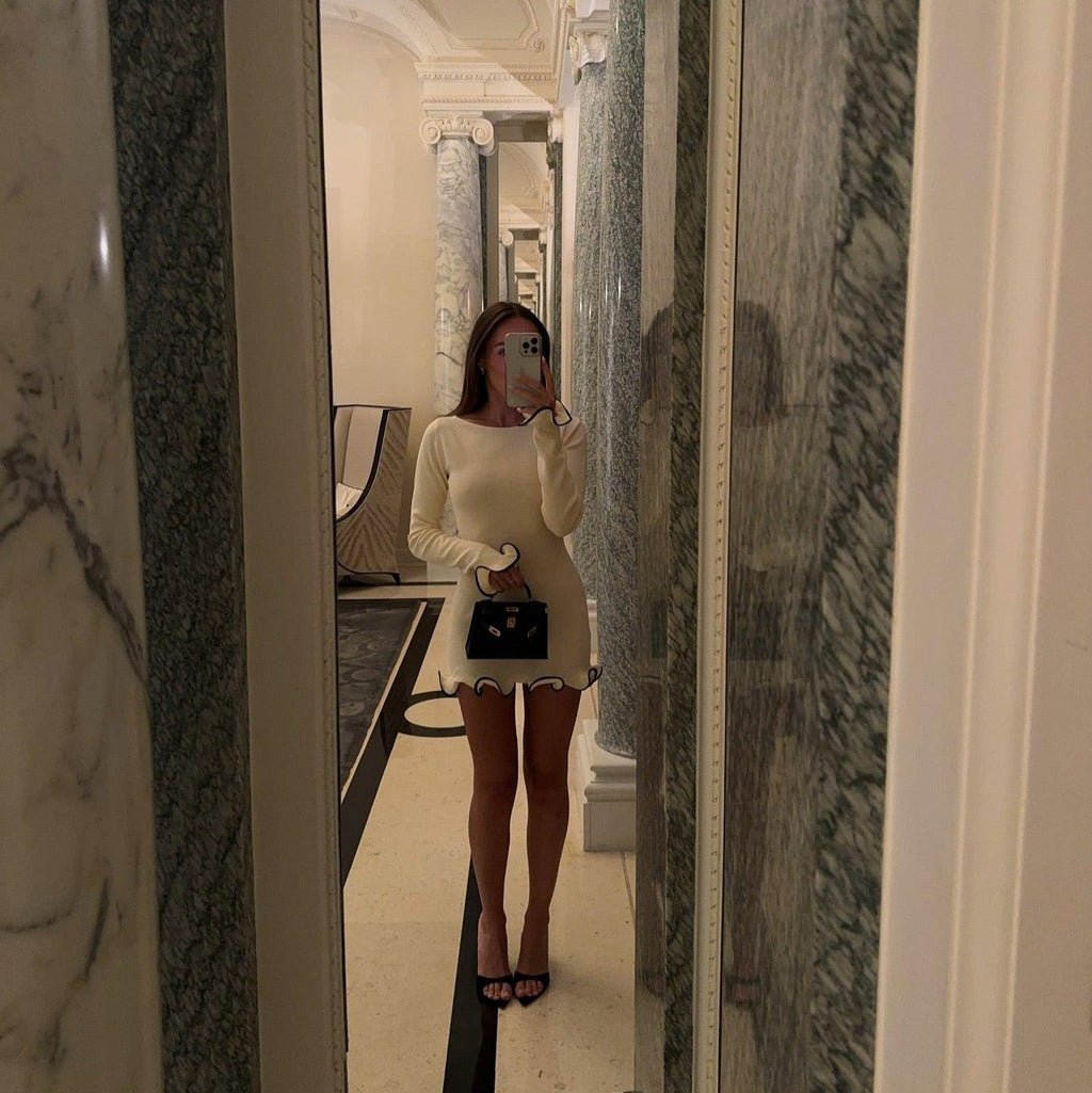 Elegance in Time White Ruffled Mini Dress
