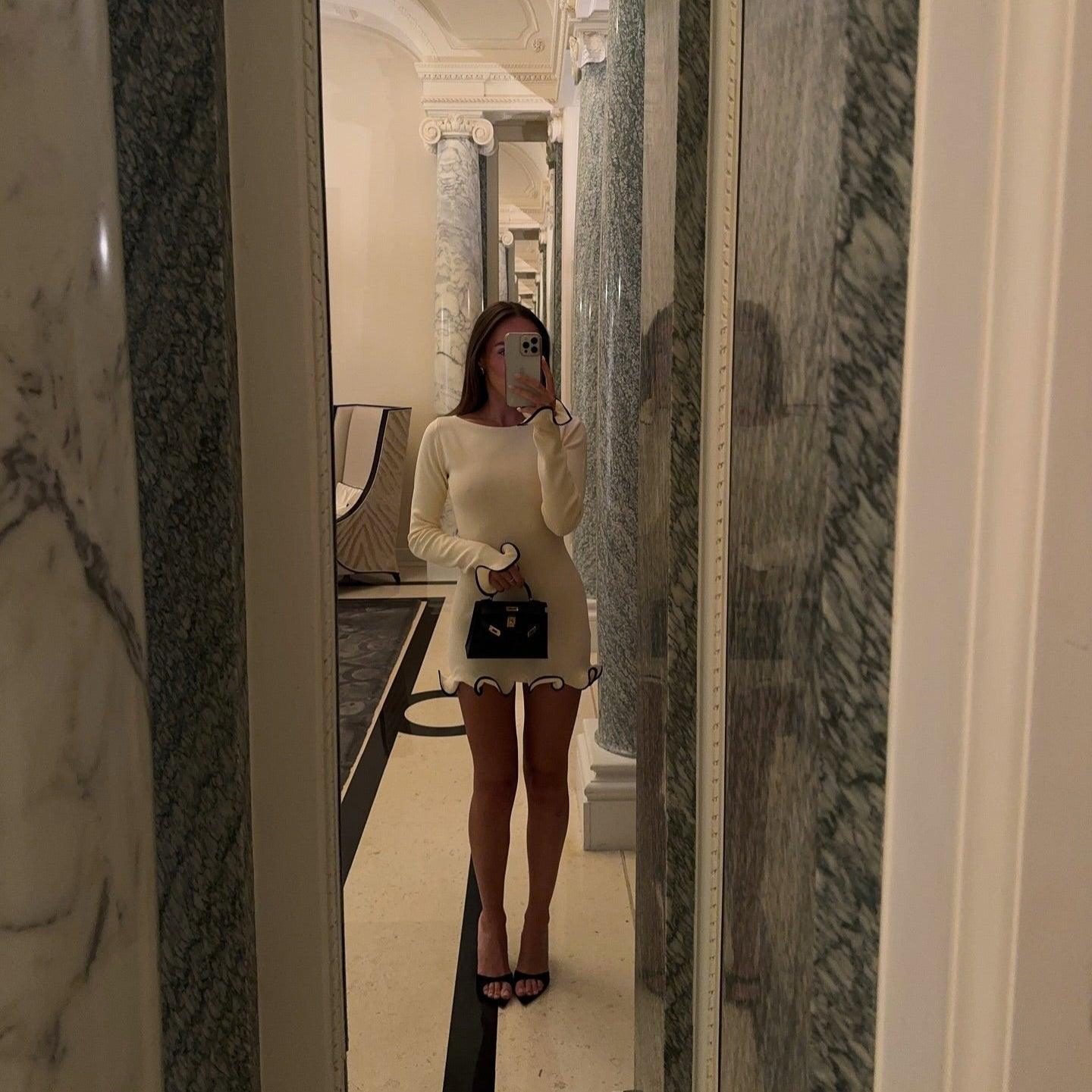 Elegance in Time White Ruffled Mini Dress