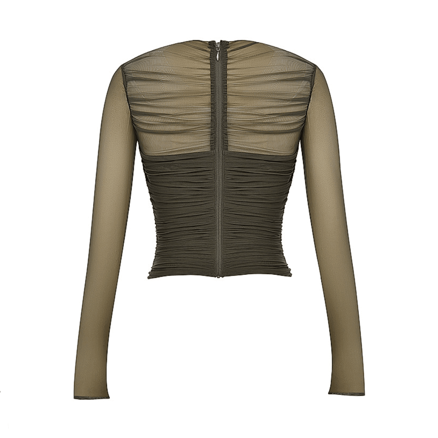 Endless Love Army Green Mesh Long Sleeve Top