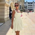 Enjoy The Love Ivory Bow-Accent Mini Dress