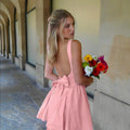 Enjoy the Love Pink Bow-Accent Mini Dress