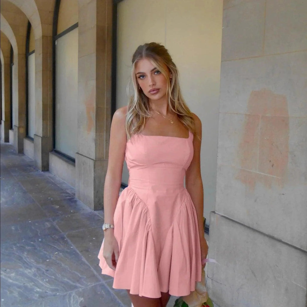 Enjoy the Love Pink Bow-Accent Mini Dress
