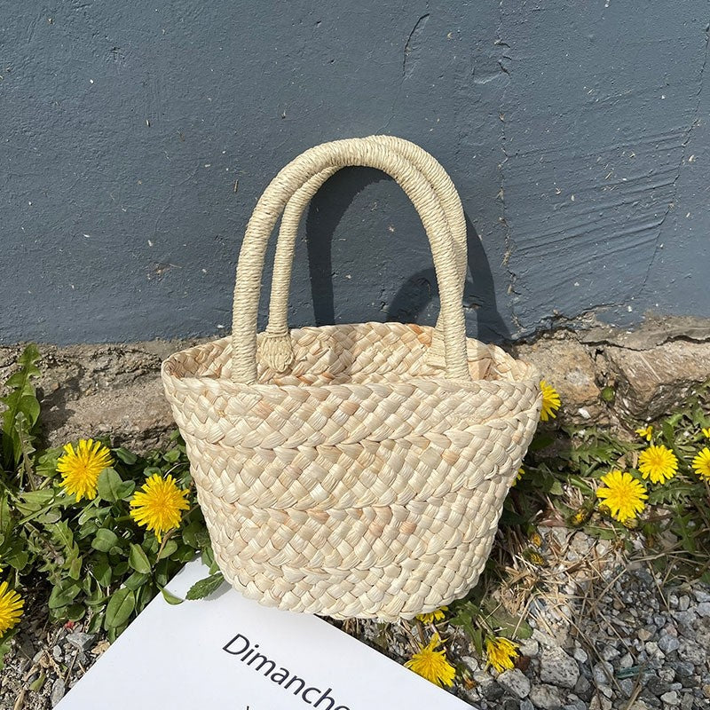 Handcrafted Mini Basket Woven from Natural Inner Grass