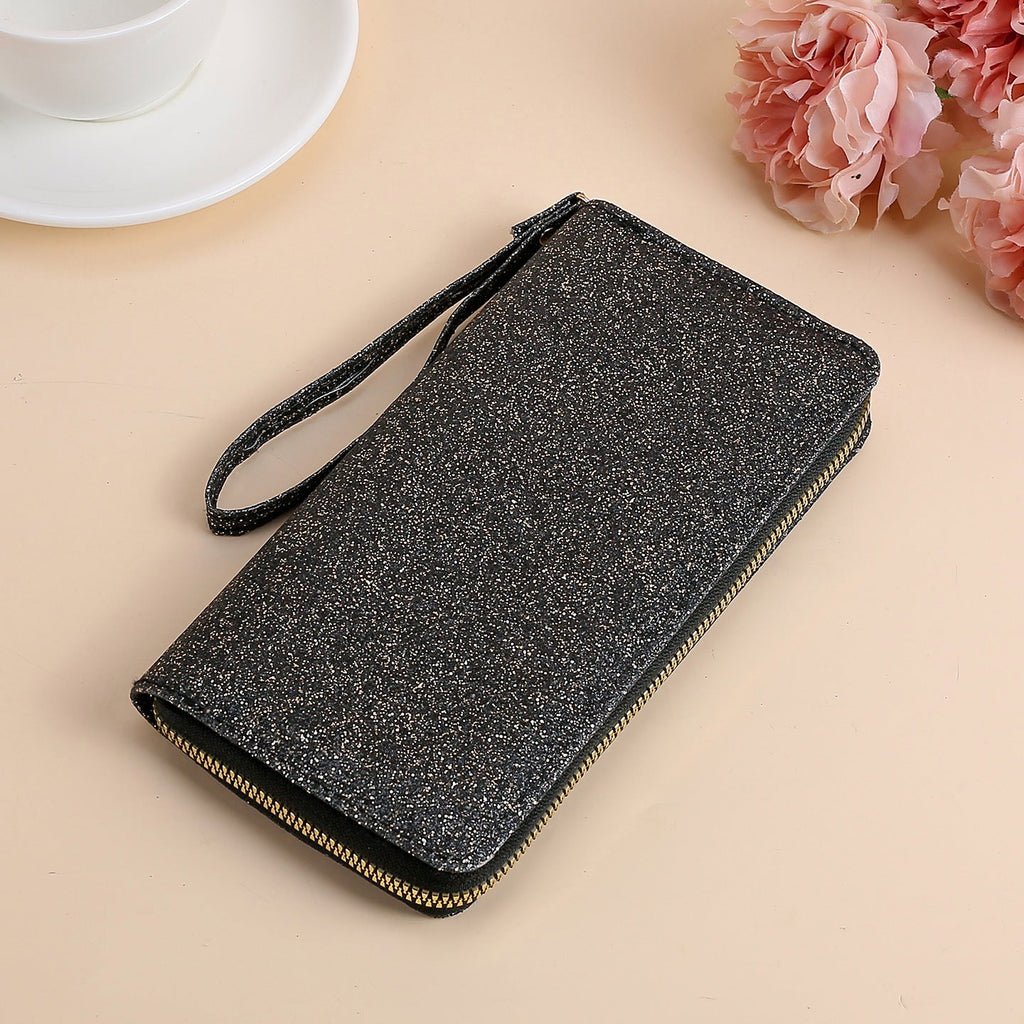 Women's Sequin Clutch Bag – PU Leather Evening Purse with Chain Strap