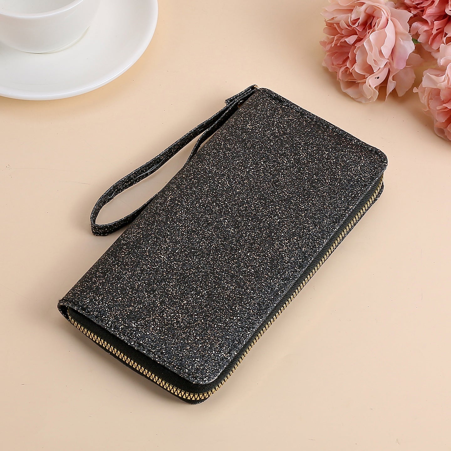 Women's Sequin Clutch Bag – PU Leather Evening Purse with Chain Strap