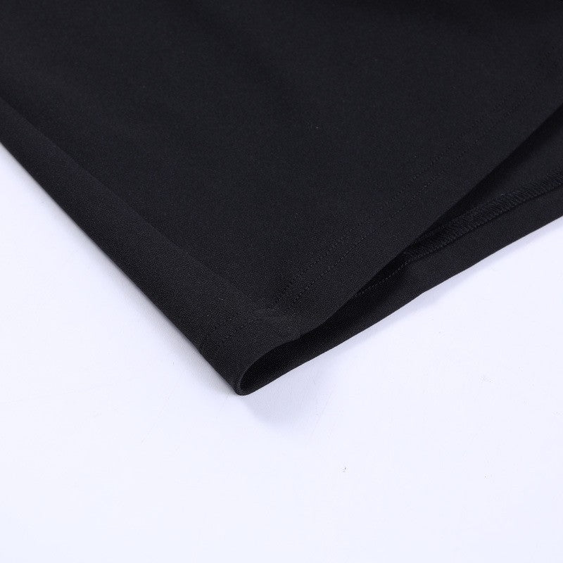 High Slit Ribbon Strap Solid Color Dress