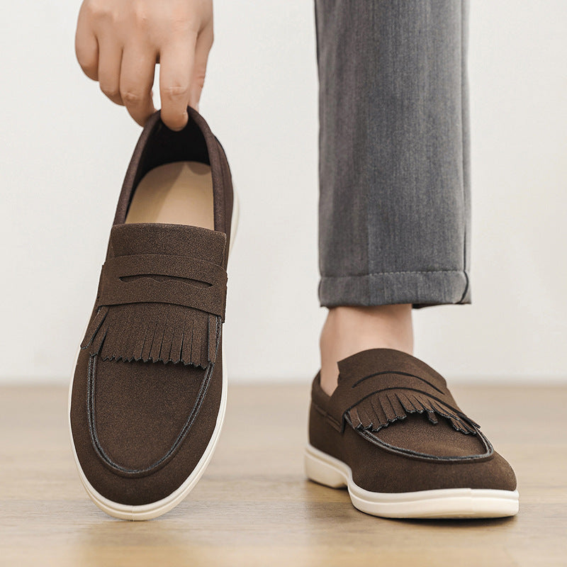 Men's Premium Matte Suede Loafers - Slip-On Casual Dress Shoes
