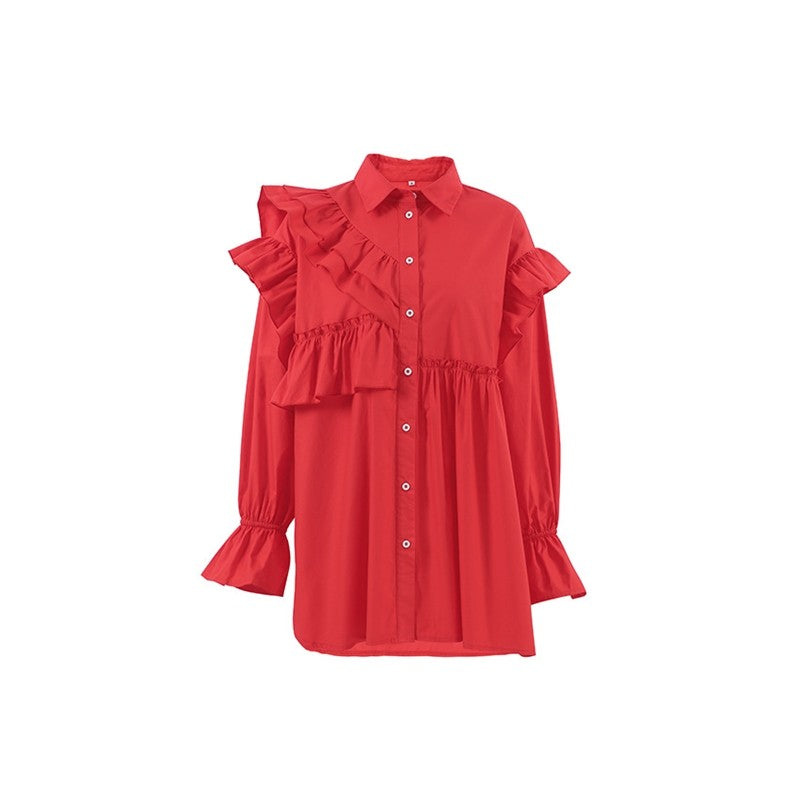 Casual Chic Relaxed Fit Long Sleeve Shirt Dress