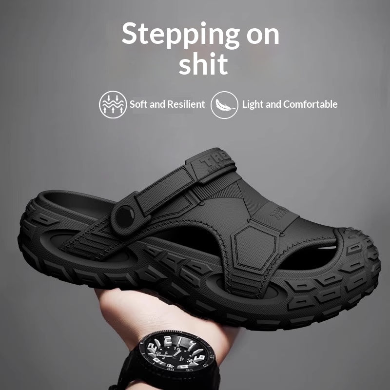 Men's Summer Beach Clogs - Breathable Non-Slip Closed-Toe Outdoor Shoes