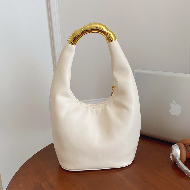 Women's Trendy Tote Bucket Bag - PU Leather Shoulder Bag for Everyday Commuting