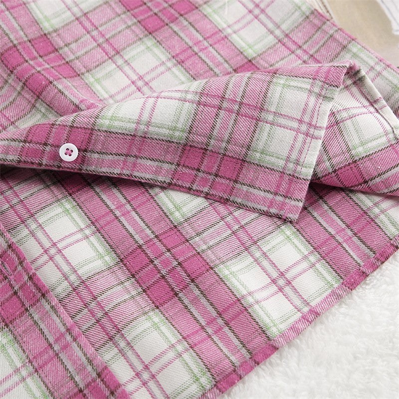 Cozy Plaid Oversized Long-Sleeve Pajama Set