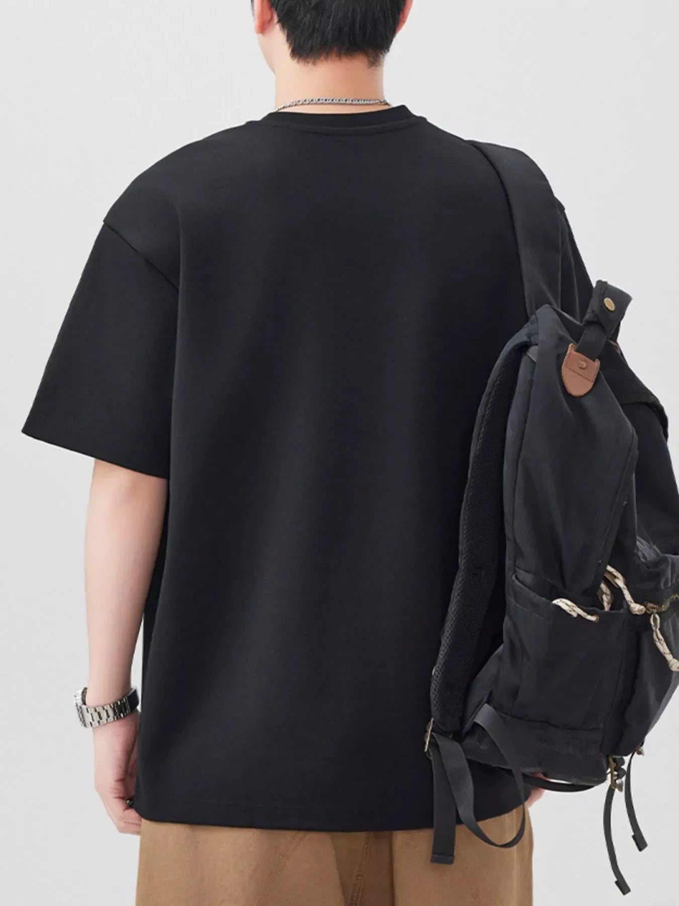 Men's Plus Size Oversized Solid Color Casual T-Shirt