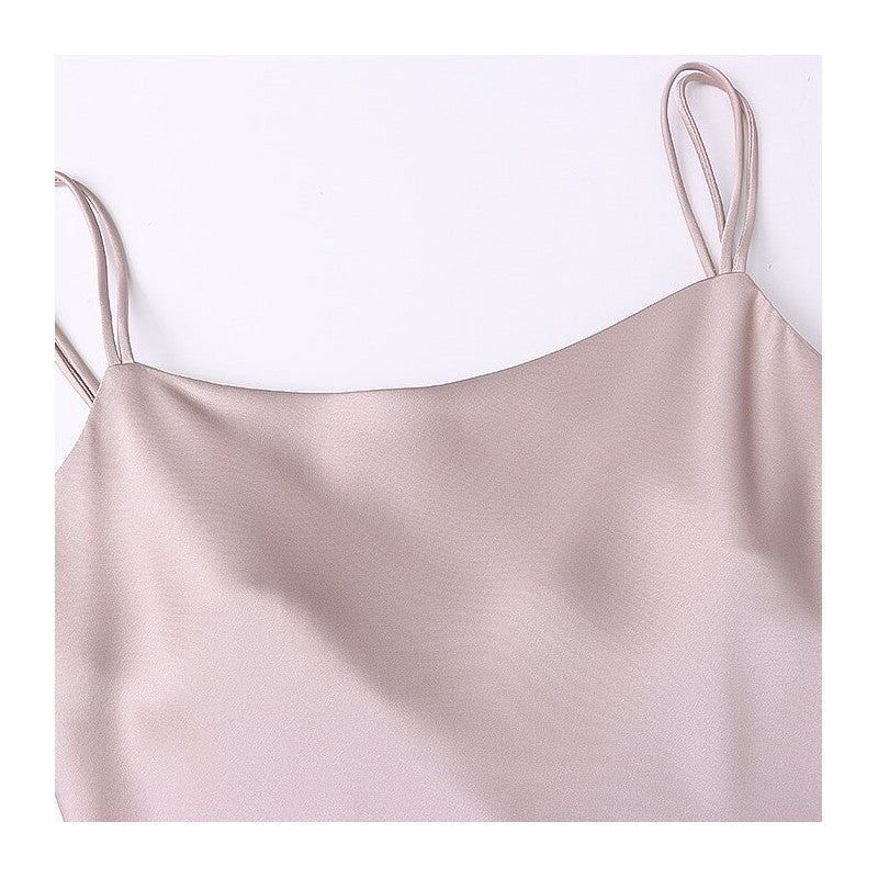 Strappy Satin Slip Dress with a Luxurious Sheen
