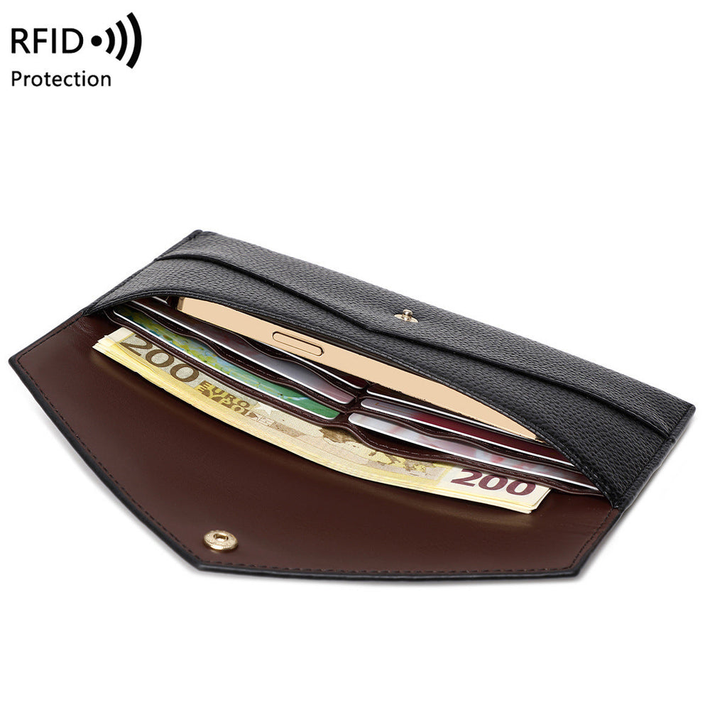 RFID Anti-Theft Women's Wallet - Waterproof Lightweight PU Leather Wallet