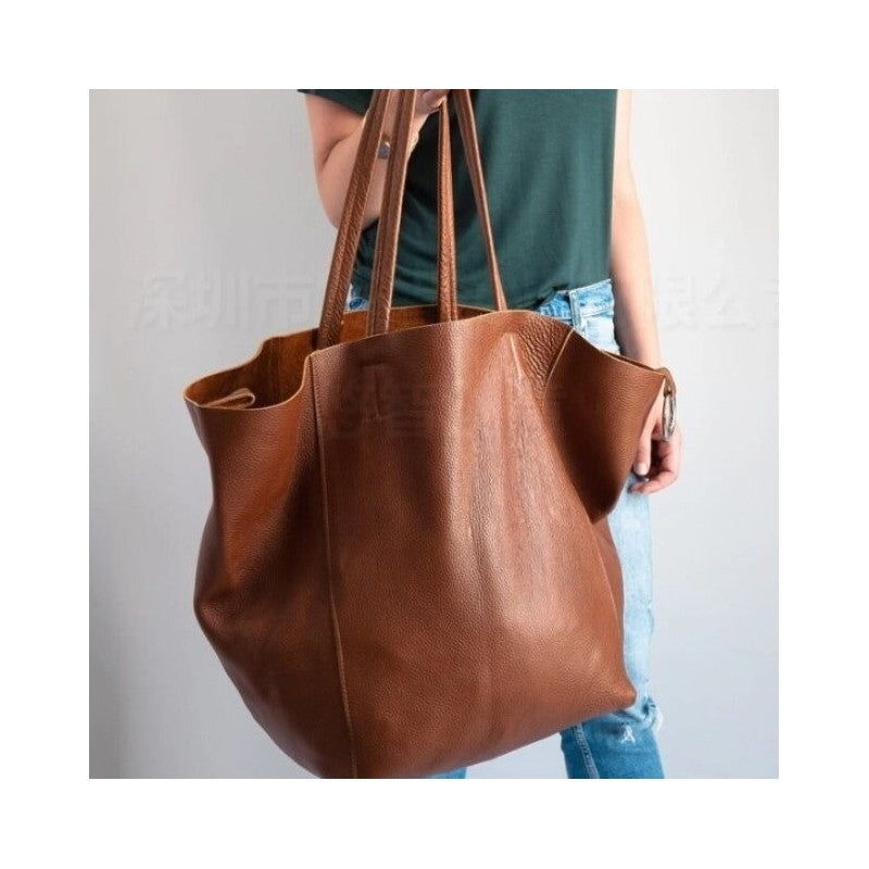 Large Capacity Soft Leather Shoulder Tote Bag