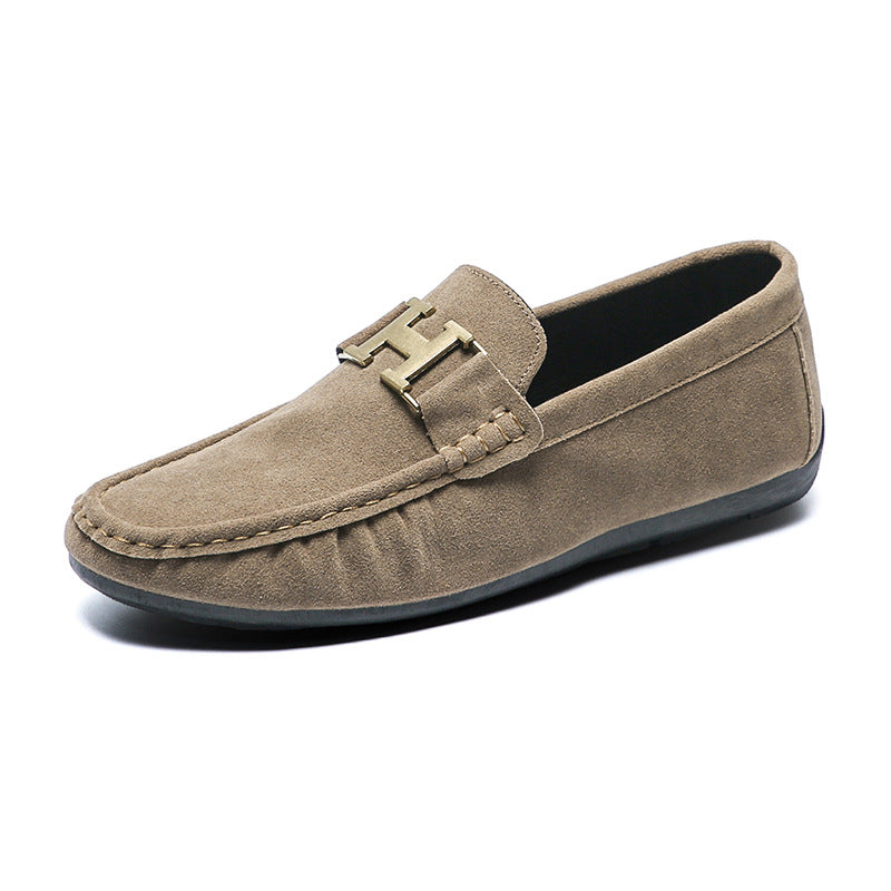 Men's British-Style Slip-On Casual Leather Shoes | Round Toe PU Leather Loafers