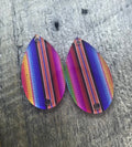Blanket Stripe Acrylic Printed Earring Components Pair - Jewelry Blanks - CB&CO