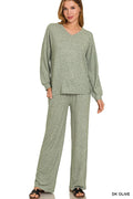 Soft Melange Long Sleeve Tee & Pants Set