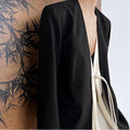 Chic Chinese Jacquard Lapel Blazer with Faux Two-Piece Design