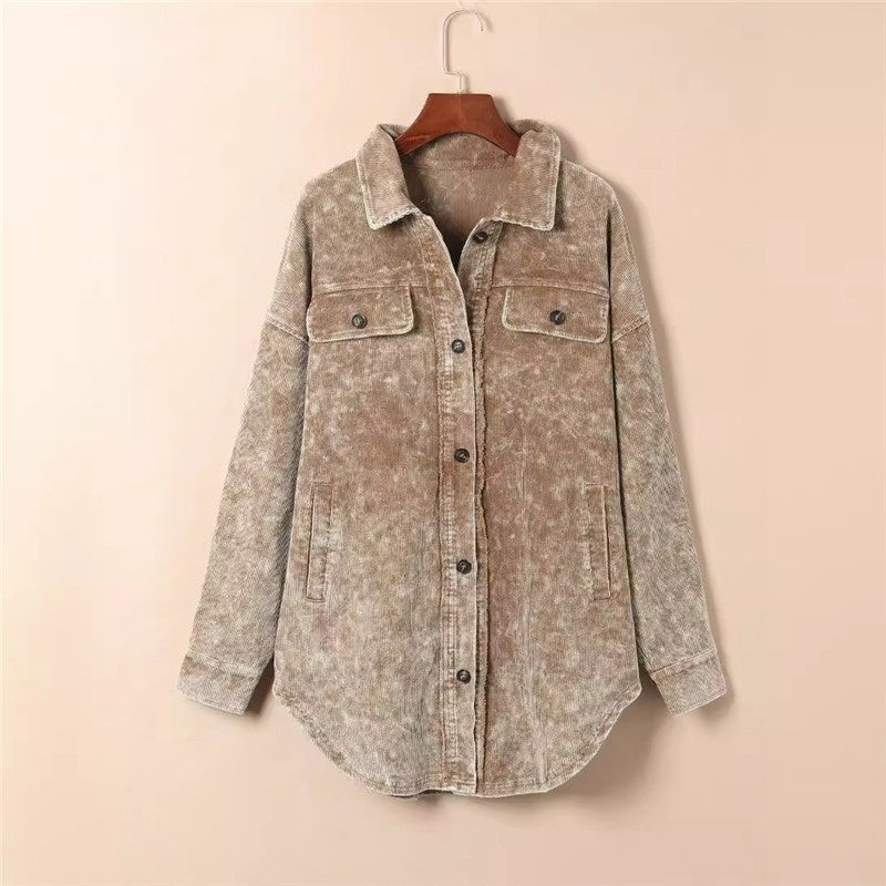 Loose Fit Solid Color Long Sleeve Cover-Up