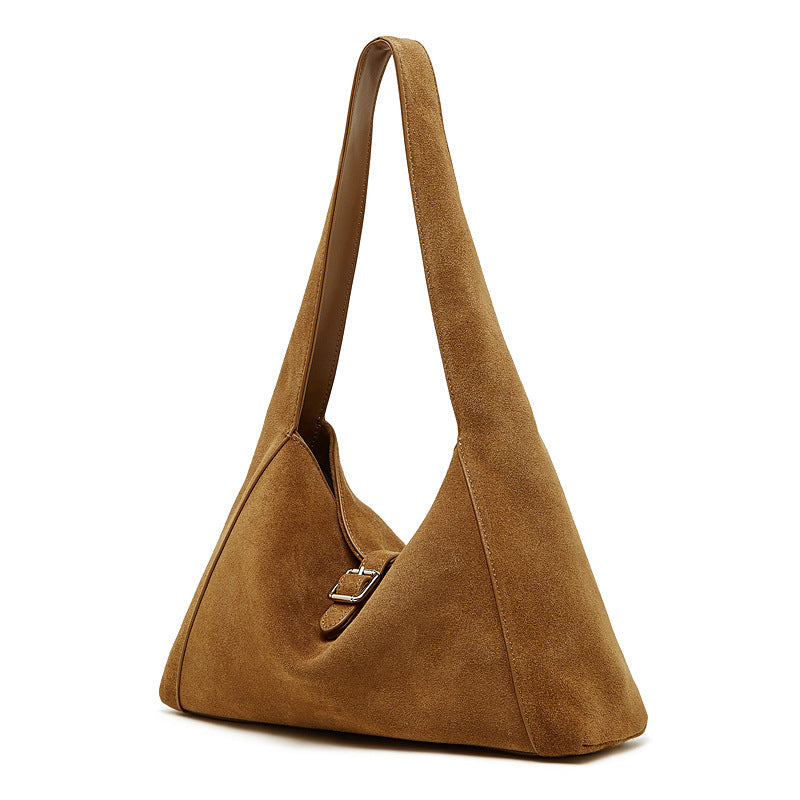 Vintage Genuine Leather Underarm Bag – Premium Cowhide Dumpling Crossbody Handbag