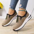 Women's Casual Plus-Size Slip-On Running Shoes | Suede Chunky Heel Sneakers