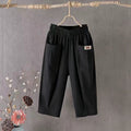 Breathable Loose-Fit Cropped Harem Pants with Elastic Waist for Ultimate Comfort