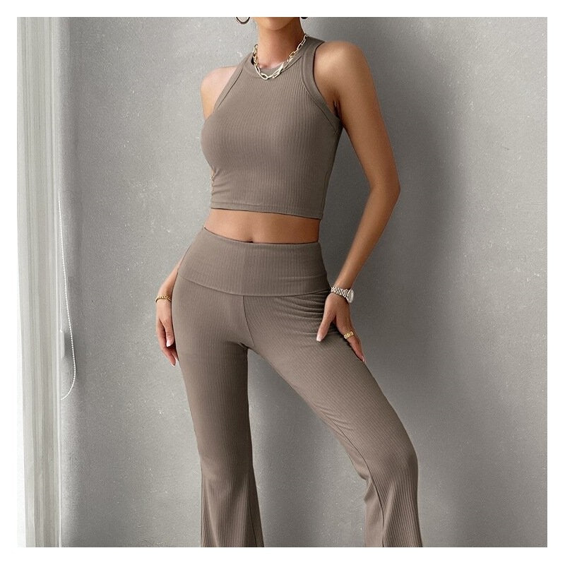 Sporty Slim Fit Sleeveless Casual Set