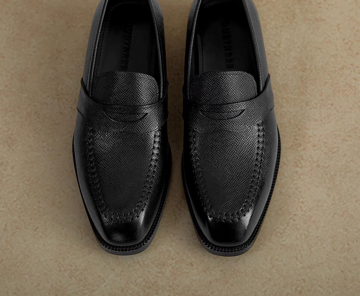 Men's Black Lace-Up Casual Shoes - Breathable Rubber Sole Comfort Sneakers