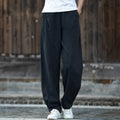 Fleece-Lined Solid Color Casual Lantern Pants
