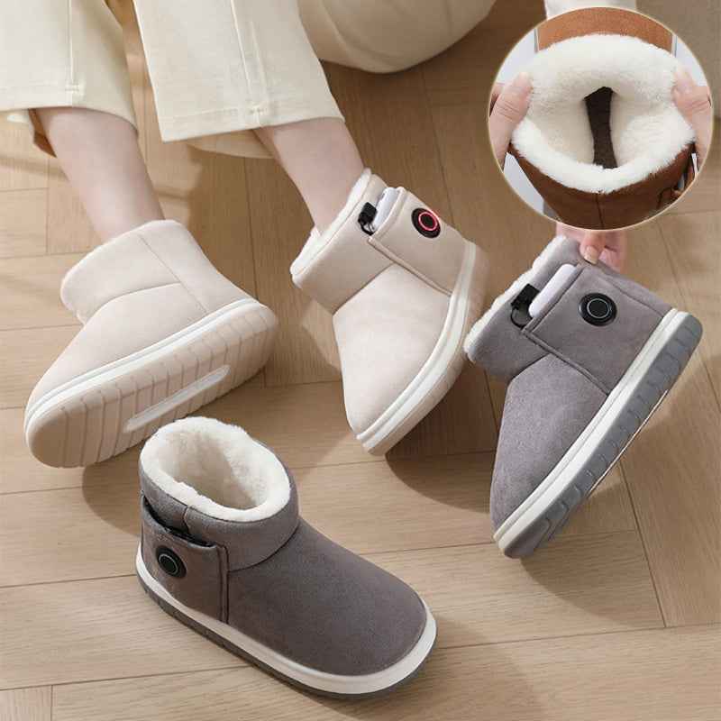 Rechargeable Electric Heated Slippers - USB Foot Warmer Shoes for Winter Home Use