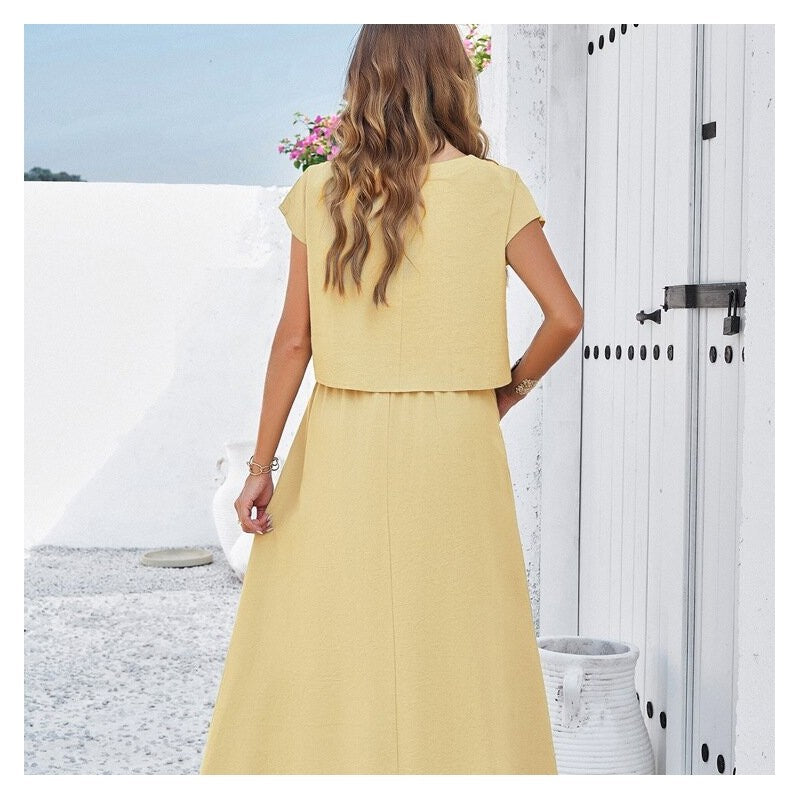 Sleeveless Top and Long Skirt Set - Casual Summer Outfit