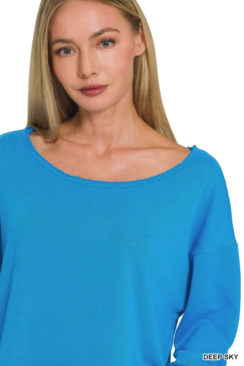 French Terry Boatneck Crop Top