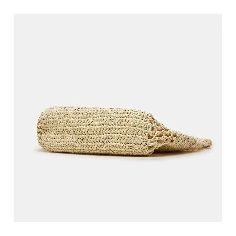 Solid Color Embroidered Letter Knit Bag