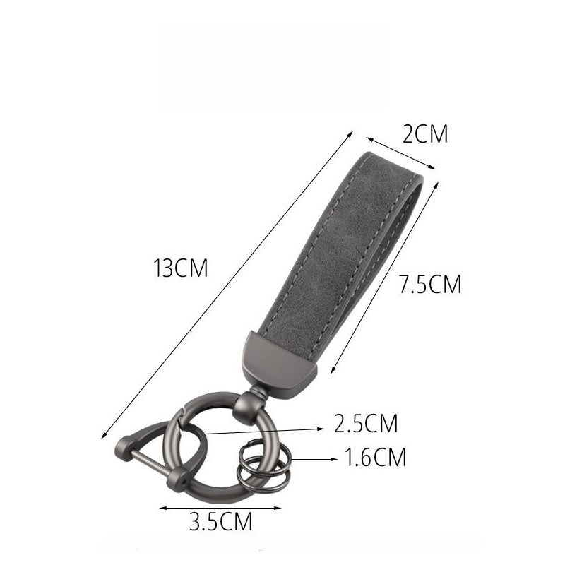 Solid Color Metal Leather Keychain Fashion Accessory