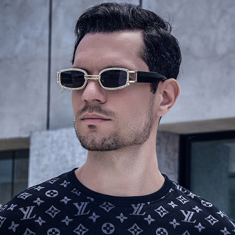 Fashion Diamond-Encrusted Small Frame Sunglasses