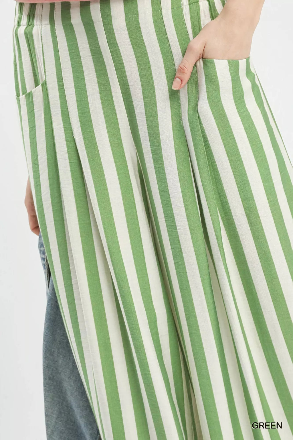 Vertical Stripe Wide Leg Pants