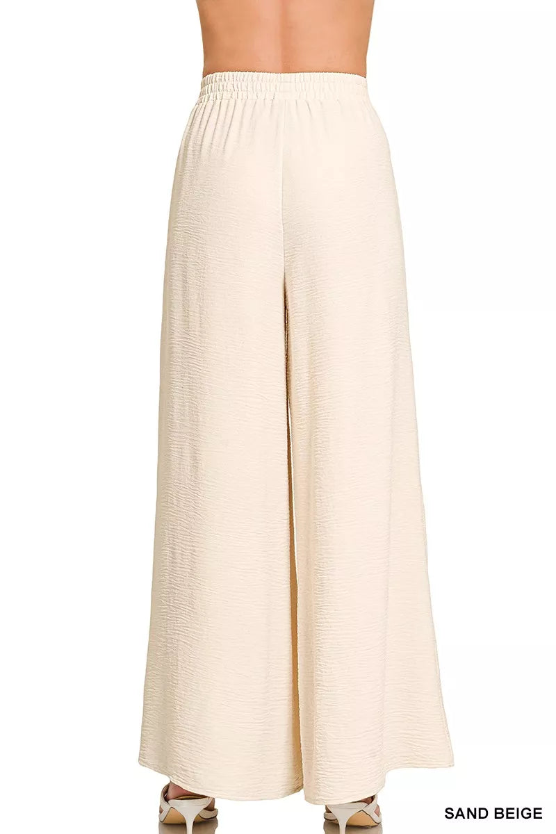 Woven Airflow Elastic Waistband Pants